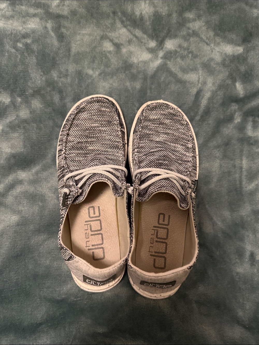 Hey Dude Knit Slip-On Shoes in Gray and White
